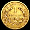 Image 2 : 1851 Rare Gold Dollar NEARLY UNCIRCULATED