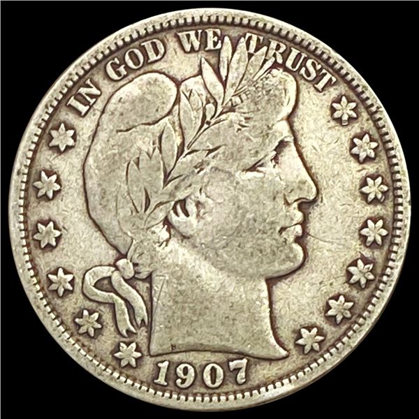 1907-D Barber Half Dollar LIGHTLY CIRCULATED