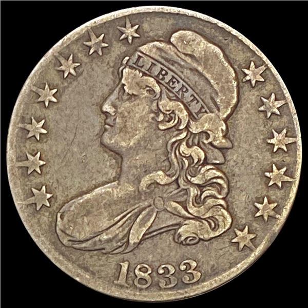 1833 Capped Bust Half Dollar LIGHTLY CIRCULATED