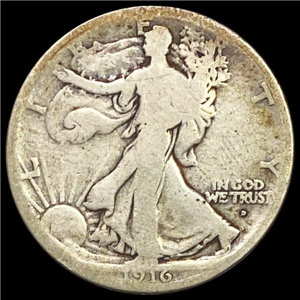 1916-D Walking Liberty Half Dollar NICELY CIRCULATED