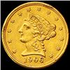 Image 1 : 1906 $2.50 Gold Quarter Eagle UNCIRCULATED