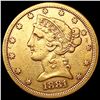 Image 1 : 1881 $5 Gold Half Eagle NEARLY UNCIRCULATED