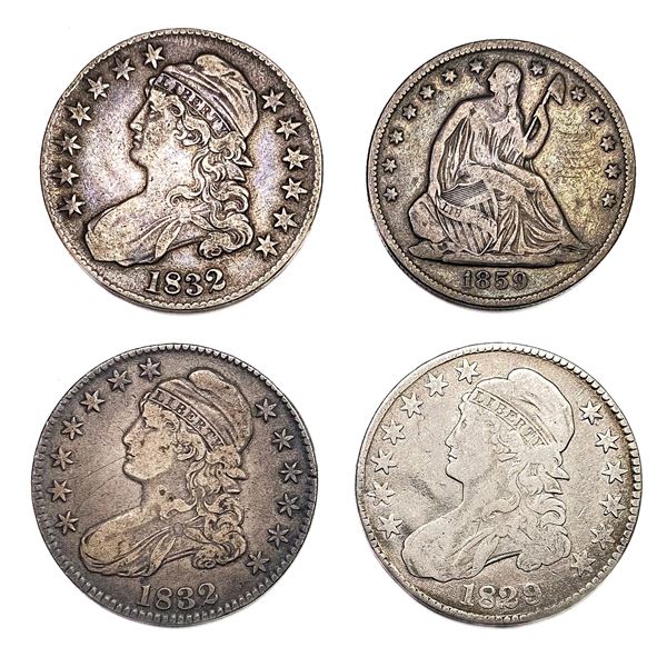 1829-1859 [4] Seated & Bust Half Dollar Lot