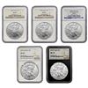 Image 1 : 2009-2020 US Silver Eagle Lot [5 Coins] NGC MS69/70