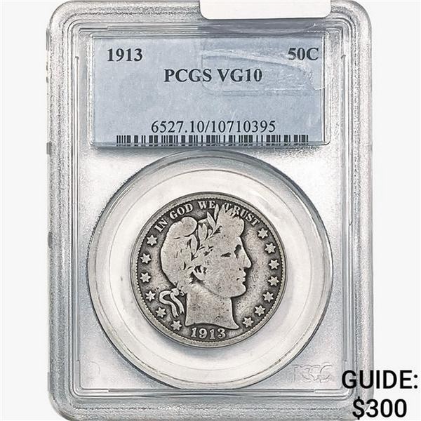 1913 Barber Half Dollar PCGS VG10
