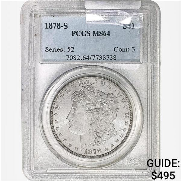 1878-S Morgan Silver Dollar PCGS MS64