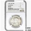Image 1 : 1921 2X2 Alabama Half Dollar NGC MS64