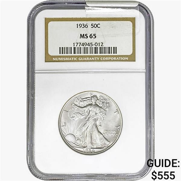 1936 Walking Liberty Half Dollar NGC MS65