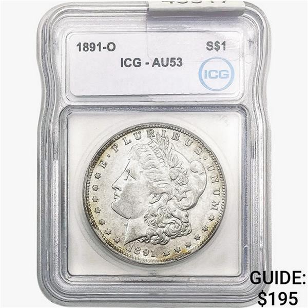 1891-O Morgan Silver Dollar ICG AU53