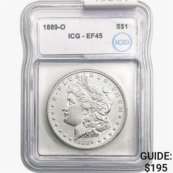 1889-O Morgan Silver Dollar ICG EF45