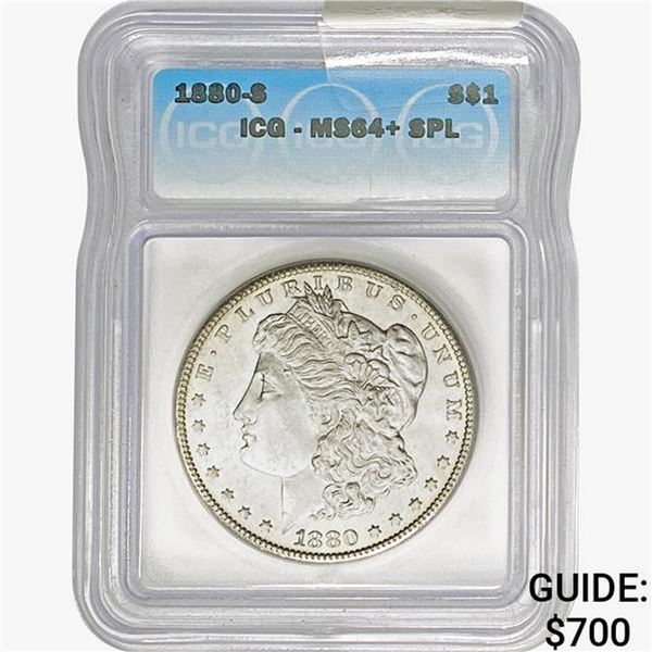 1880-S Morgan Silver Dollar ICG MS64+ SPL