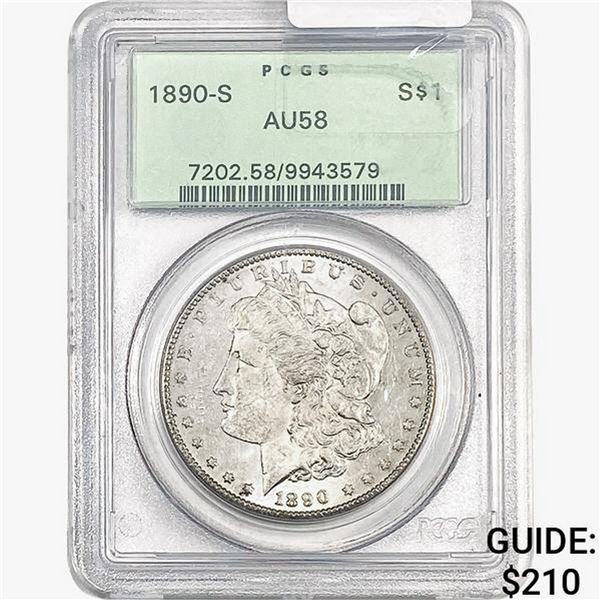 1890-S Morgan Silver Dollar PCGS AU58