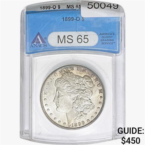 1899-O Morgan Silver Dollar ANACS MS65