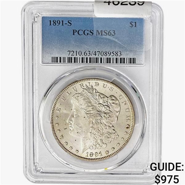 1891-S Morgan Silver Dollar PCGS MS63