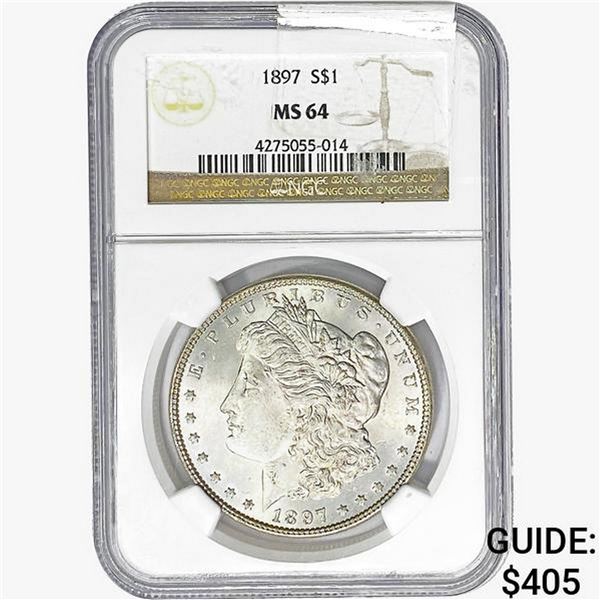 1897 Morgan Silver Dollar NGC MS64