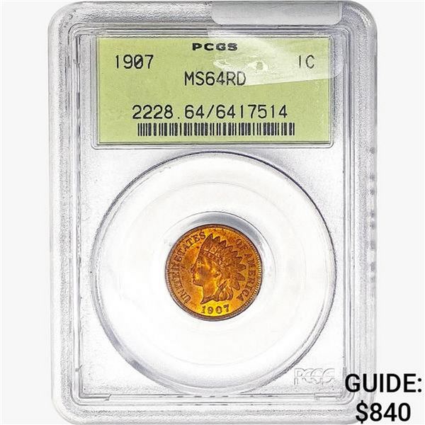 1907 Indian Head Cent PCGS MS64 RD