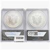 Image 2 : [2] 2013-S & 2021 Silver Eagle ANACS MS69/70 New Yr. Edit., FS