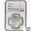 Image 1 : 1923-D Silver Peace Dollar NGC MS61