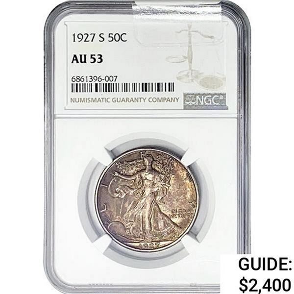 1927-S Walking Liberty Half Dollar NGC AU53