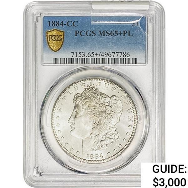 1884-CC Morgan Silver Dollar PCGS MS65+ PL
