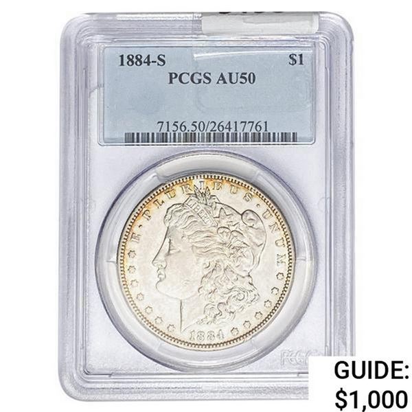 1884-S Morgan Silver Dollar PCGS AU50