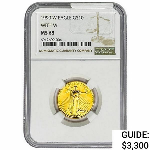 1990 1/4oz $10 AGE NGC MS68