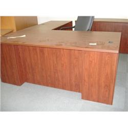 Dk Cherry L-Shaped Executive Desk