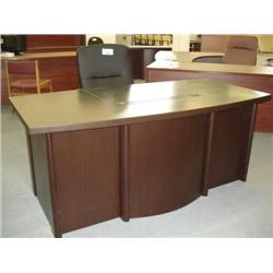 Walnut Bowfront Executive Desk