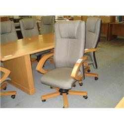 Oak Framed Highback Cloth Gaslift Chair