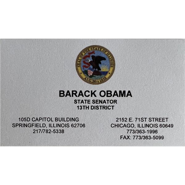 Barack Obama State Senator business card