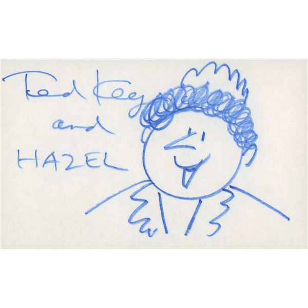 Original Ted Key hand-drawn and signed "Hazel" comic sketch. GFA Authenticated