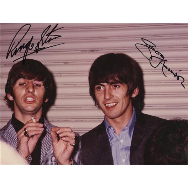 George Harrison and Ringo Starr signed  photo