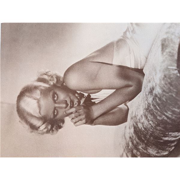 Jean Harlow photo and signature cut in custom matte. 12x16 inches. GFA Authenticated