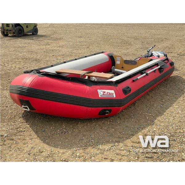 1999 ZEBEC 14 FT. INFLATABLE ZODIAC BOAT W/ MOTOR