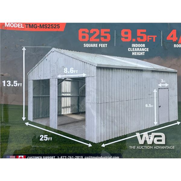 TMG 25 X 25 FT. METAL DOUBLE GARAGE