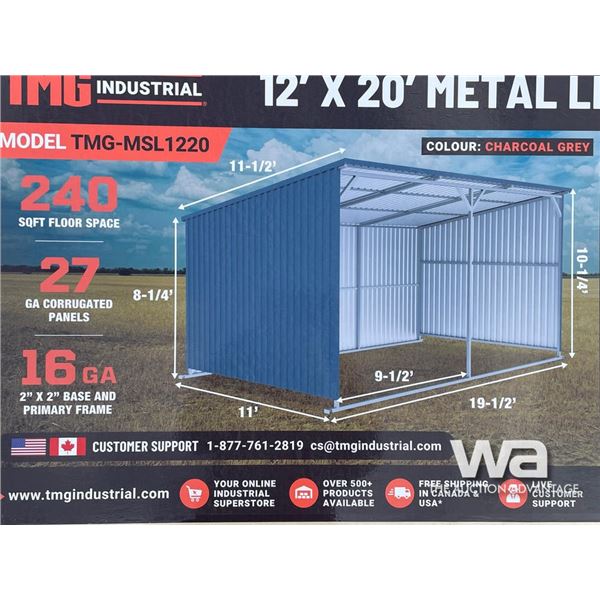 TMG 12 X 20 FT. METAL LIVESTOCK SHED