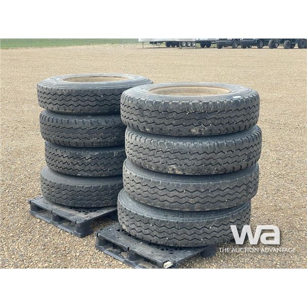 (8) 11R24.5 TRUCK TIRES & RIMS