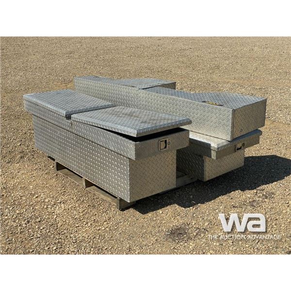 (2) OVER BOX TOOLBOXES, (2) SIDE TOOL BOXES