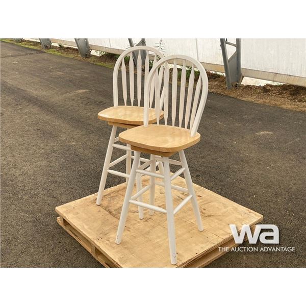 (2) WOODEN HIGH TOP CHAIRS