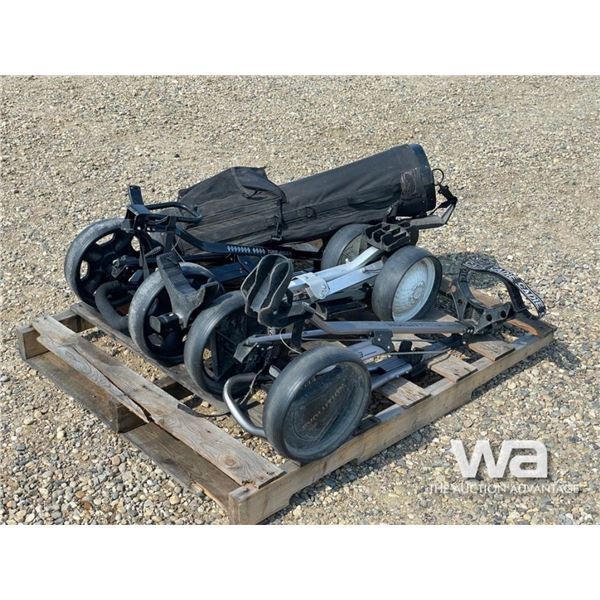 GOLF BAG, (3) GOLF BAG CARTS