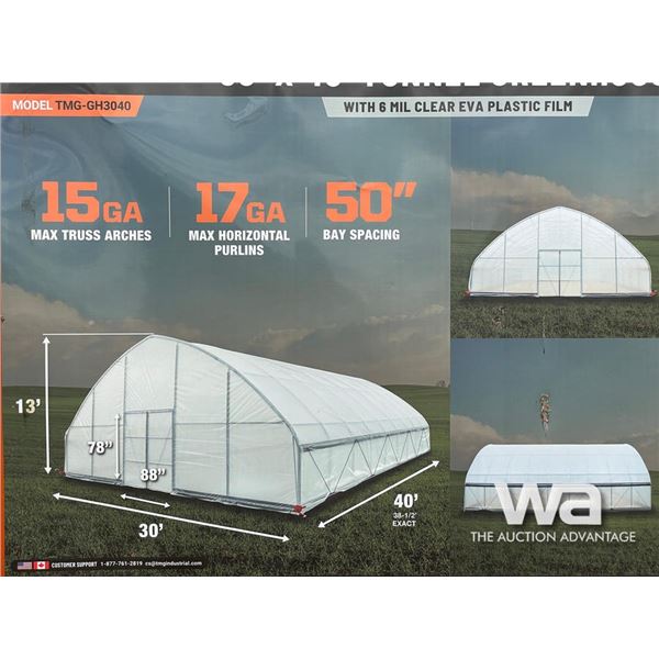 TMG 30 X 40 FT. TUNNEL GREENHOUSE