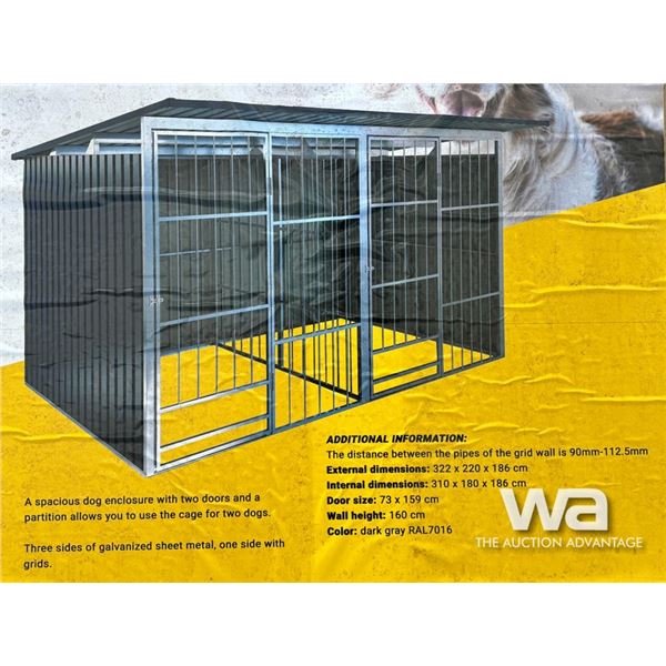 10.6 X 7.2 FT. METAL DOG KENNEL