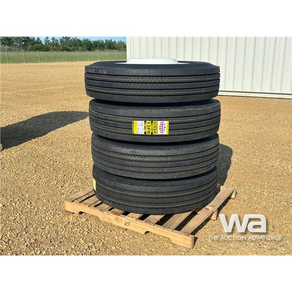 (4) ZWARTHZ 11R24.5 TRUCK TIRES & RIMS