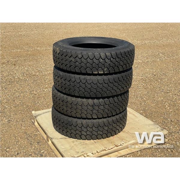 (4) GRIZZLY 225/70R19.5 TIRES
