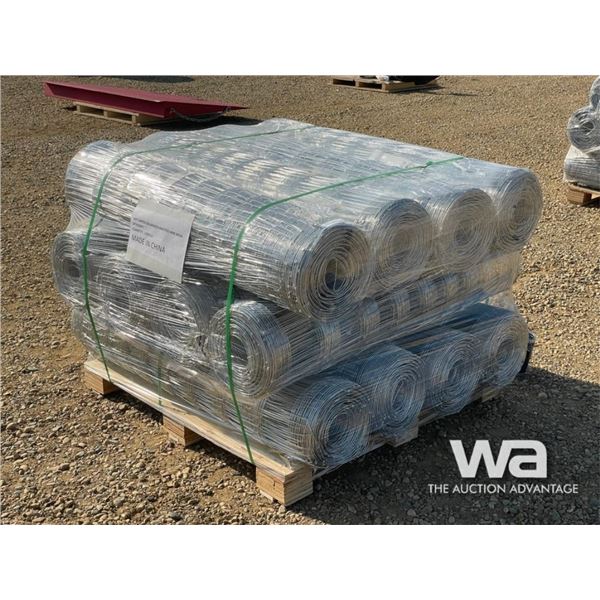 (12) ROLLS OF GALVANIZED FIELD FENCE