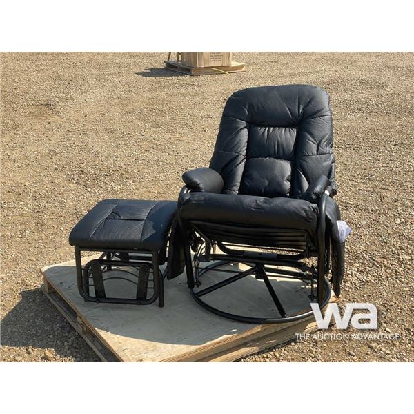 SWIVLE RECLINING CHAIR & OTTOMAN