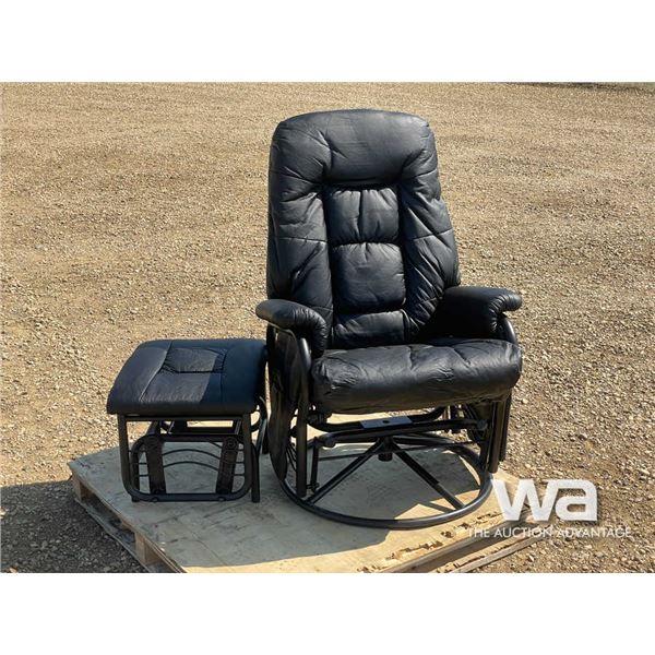 SWIVLE RECLINING CHAIR & OTTOMAN