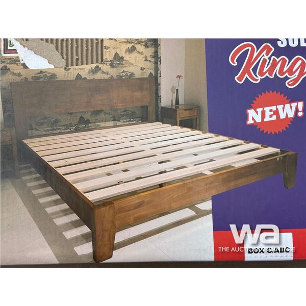 SOLID WOOD KING BED FRAME