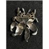 Image 2 : Beautiful Vintage Sterling Silver Marcasite Flower Brooch