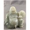 Image 1 : Buddha Jade Carved Statue Figure Chinese Sculpture Vintage 3.5" Tall - Very Detailed, Front And Back